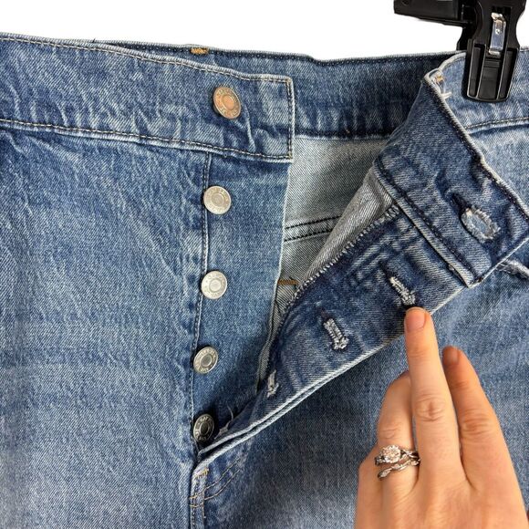 Gap Cheeky Short Sky High Denim Jean Shorts Women's 35 / 20 R Button Fly - Picture 3 of 5